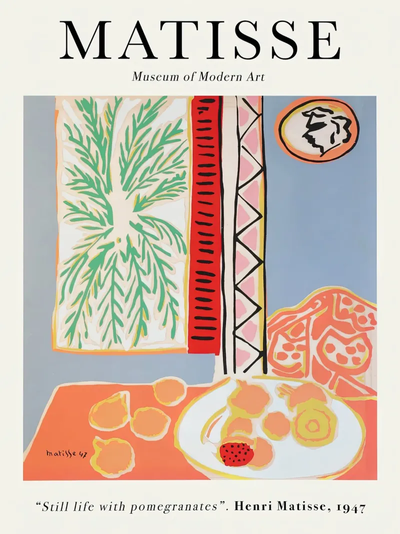 Matisse - Stilleben mit Granatäpfeln Backlit Folie von Jam Poster