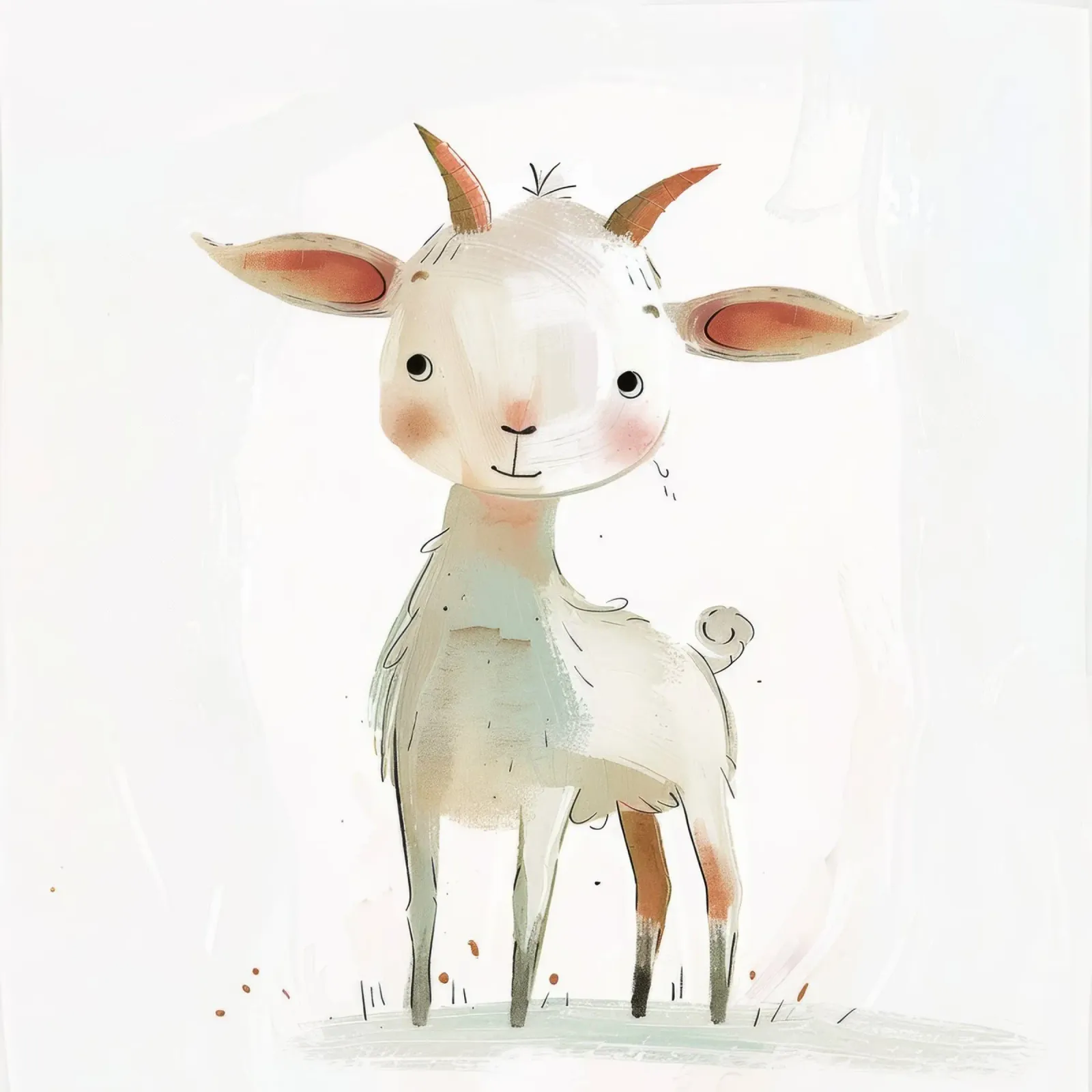 Speelse jonge geit canvas van DesignDoodle