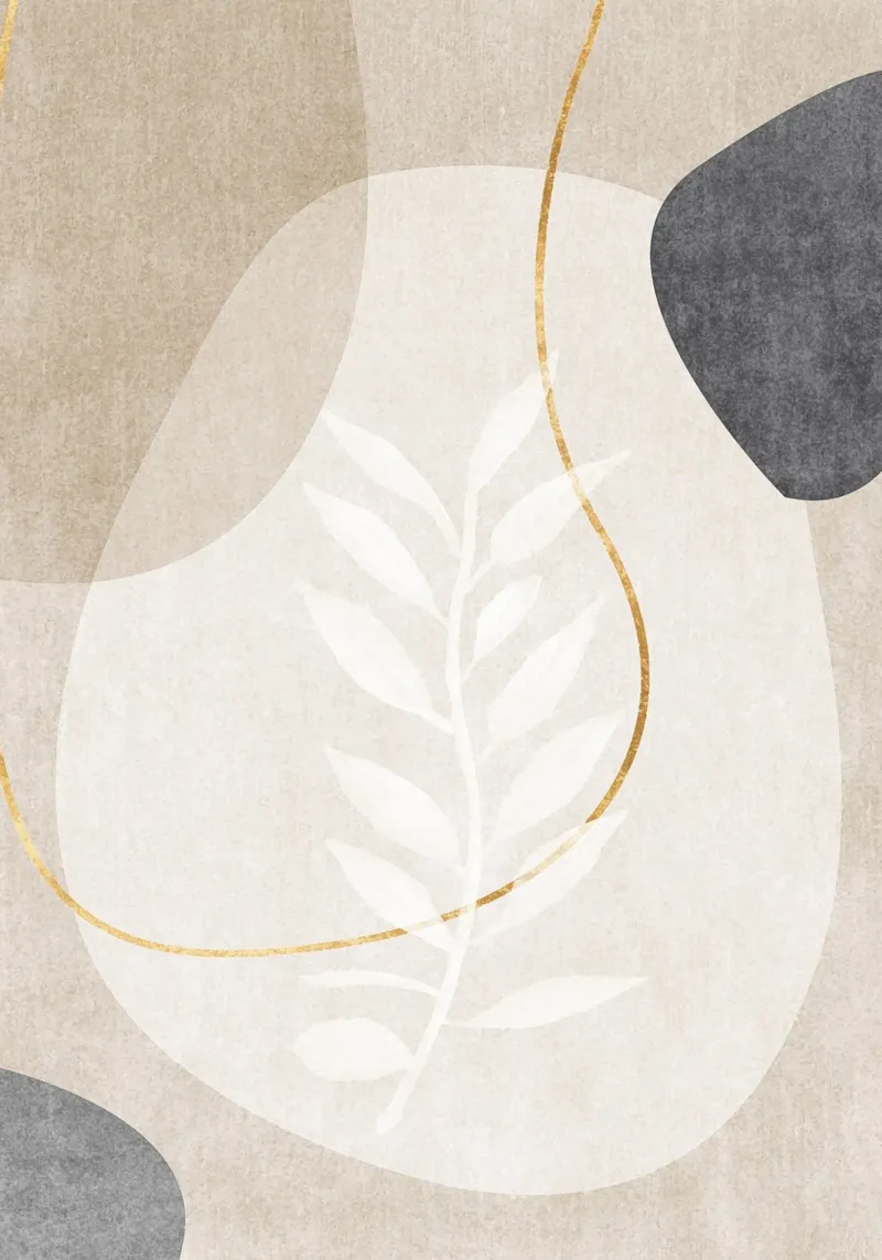 abstract art shapes and golden line pellicola backlit da vintageshop