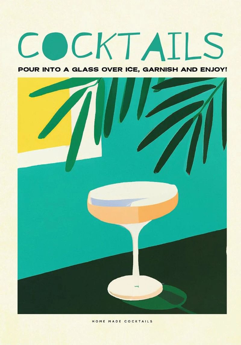 Cocktailglas Poster von John C Labut