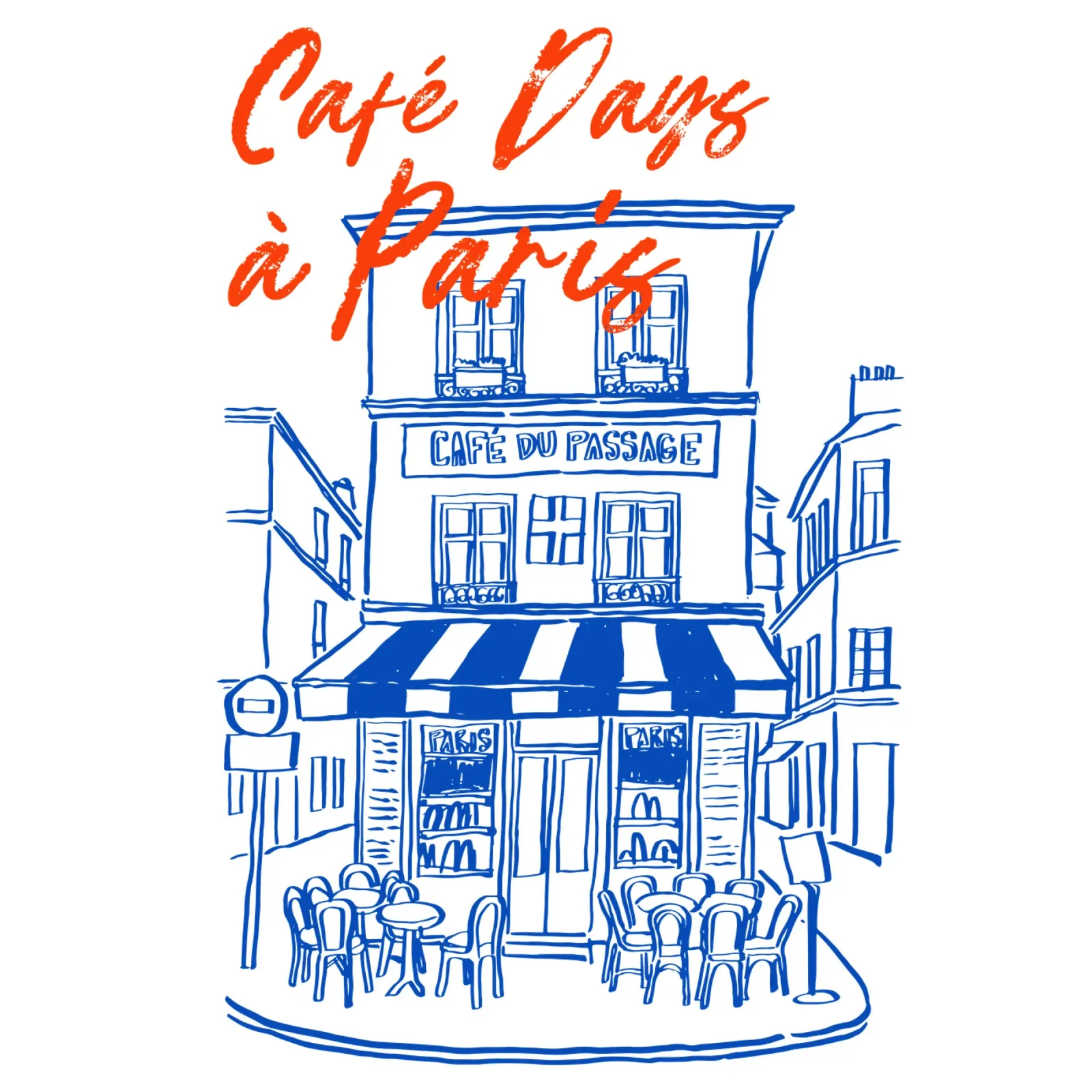 drawing of a Parisian poster con telaio in alluminio da ramosashop