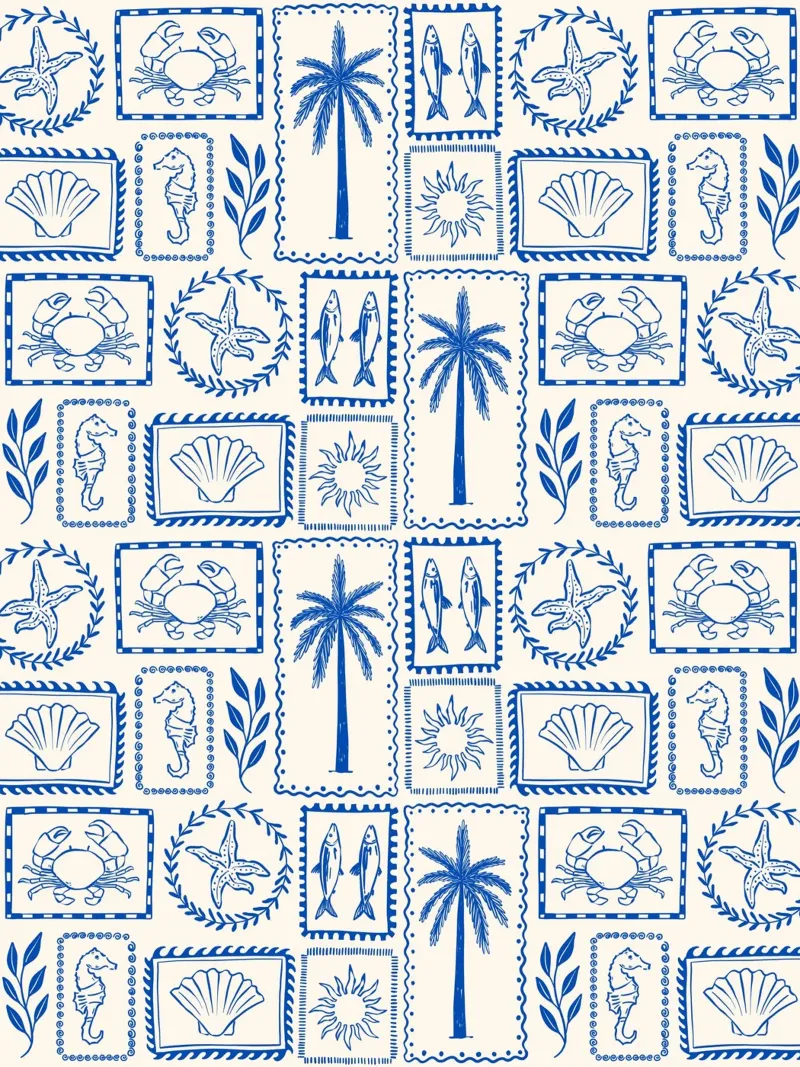 Dolce Vita Blue and White hahnemühle by dafnedesignstudio