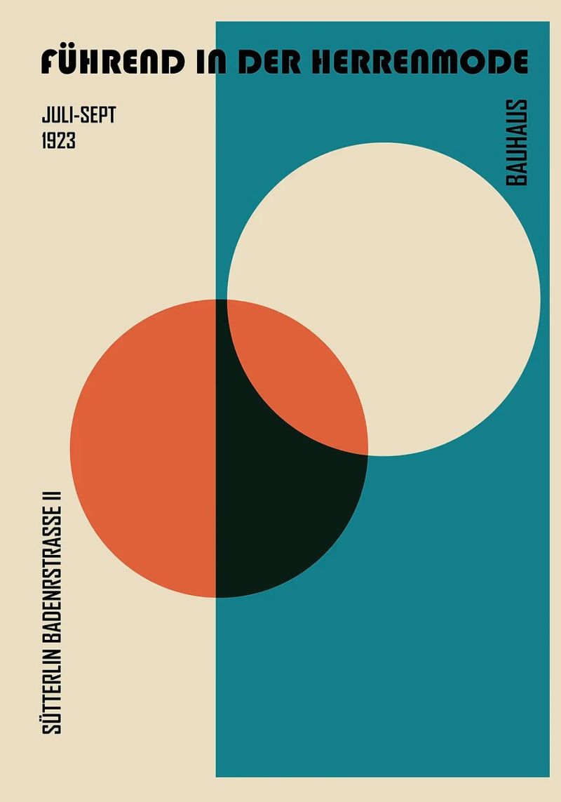 formes géométriques cercles cercle rouge cercle bleu poster de Lindsey W Fernandez