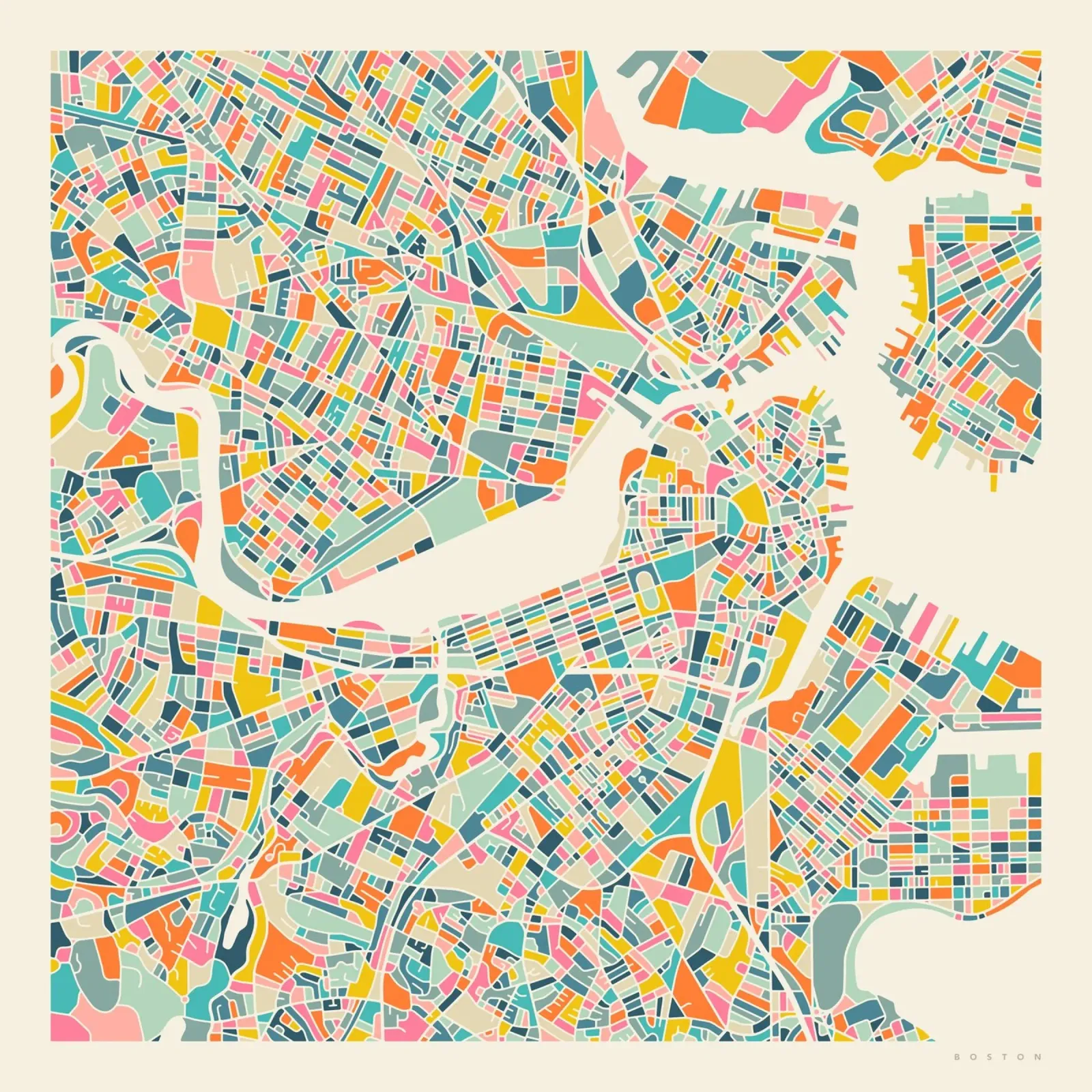 MAPPA DI BOSTON plexiglass da Jazzberry Blue