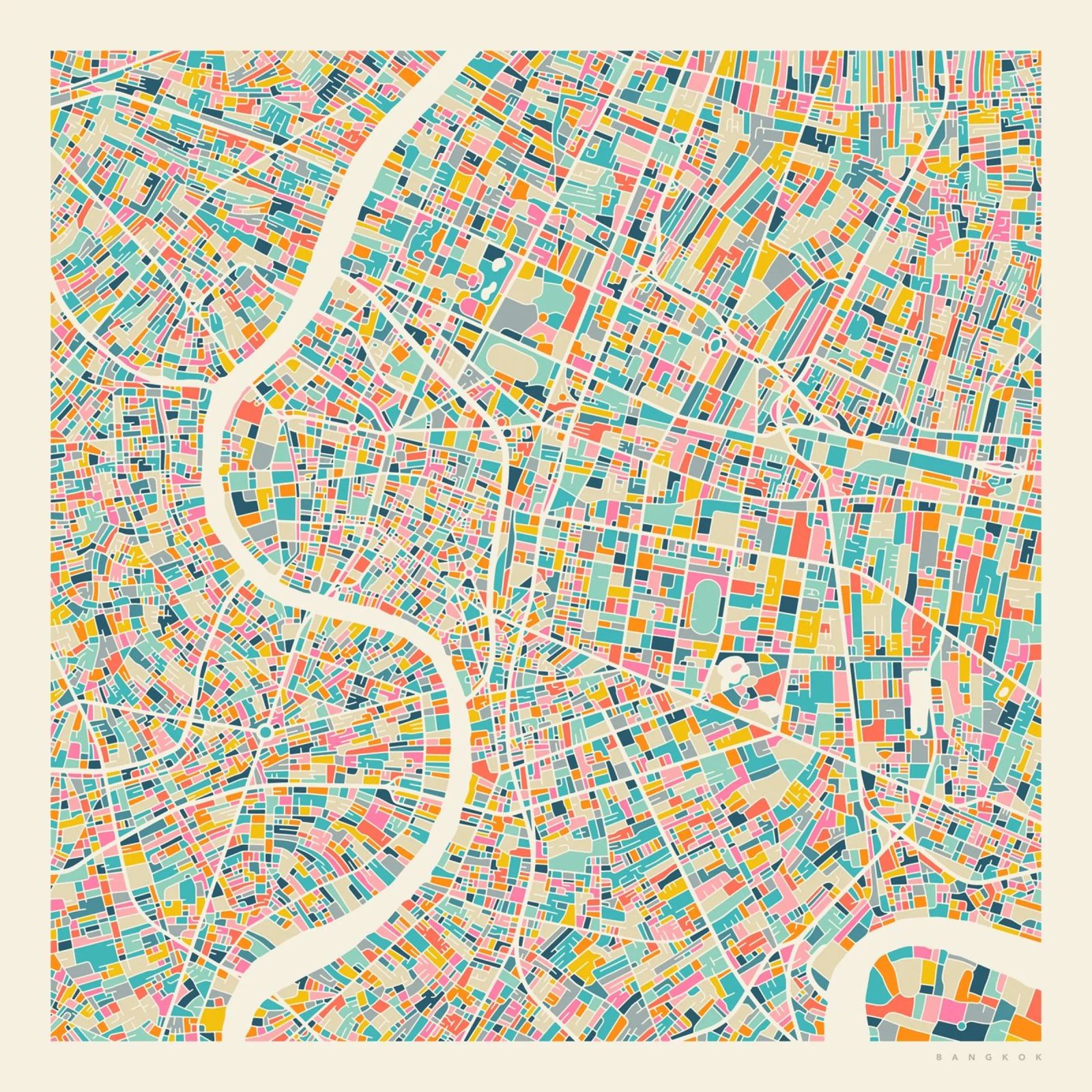 BANGKOK MAP poster by Jazzberry Blue