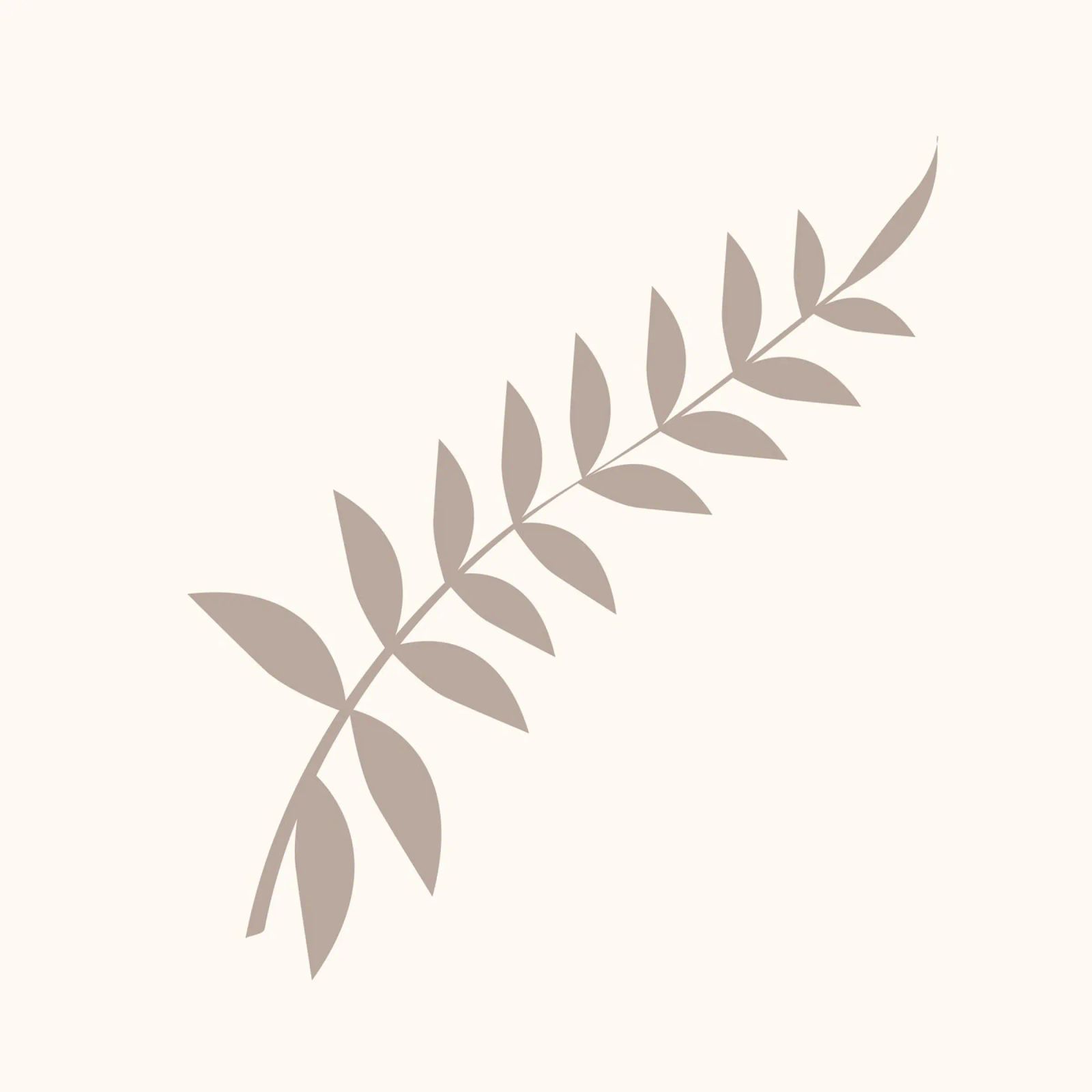 Minimalist Pastel Leaf Branch | Scandinavian Botanical Art P canvas by NorwesClub