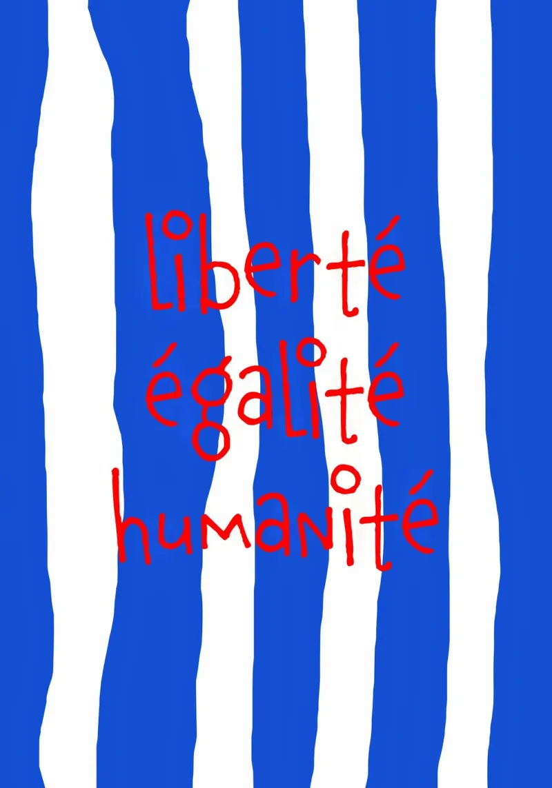liberté, égalité, humanité. tela con Cornice a cassetta da FRICKE DESIGN