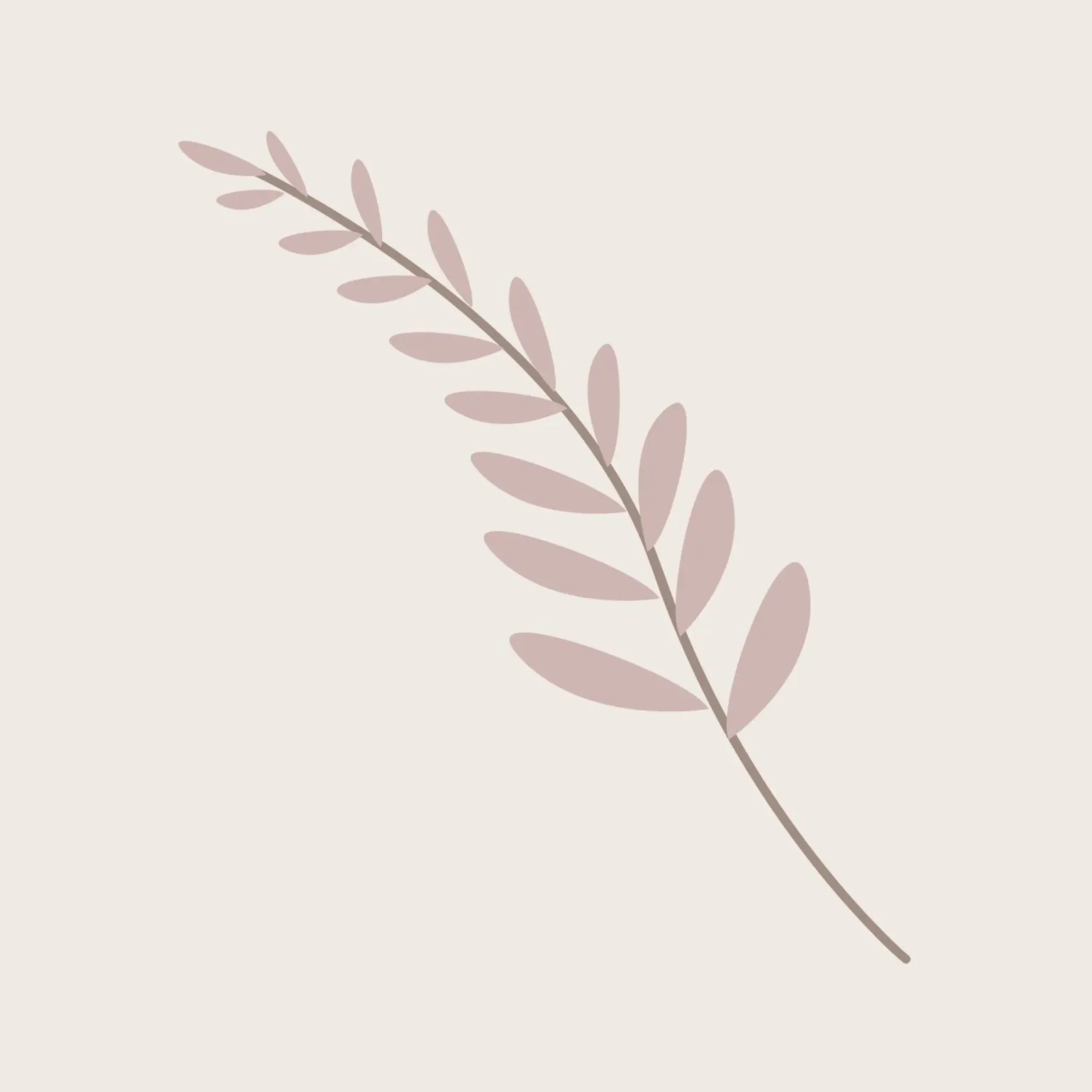 Rama de hoja rosa rubor | Impresión minimalista de arte botánico lienzo de NorwesClub