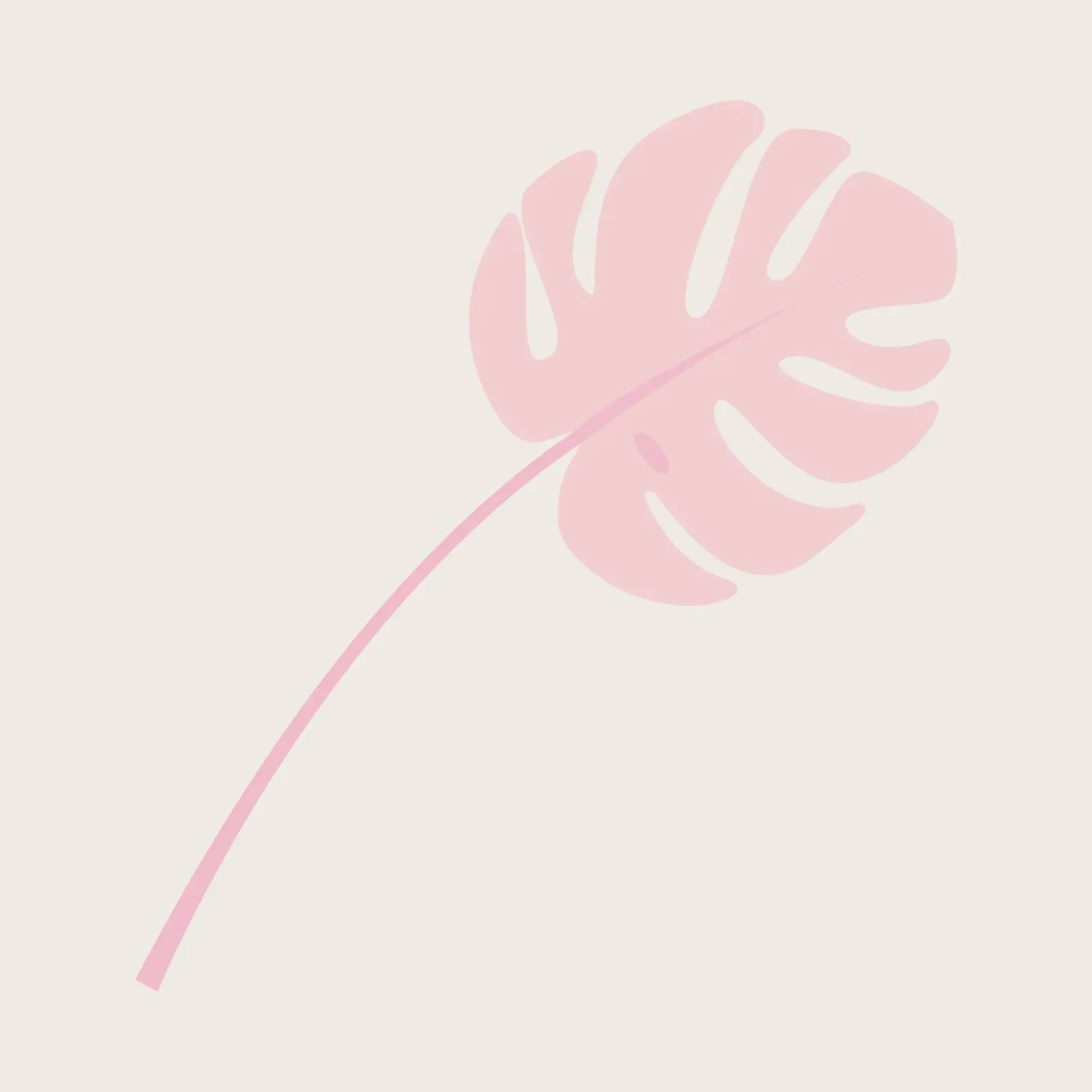 Pink Monstera Leaf Pastel | Minimalist Tropical Print poster with plastic frame by NorwesClub