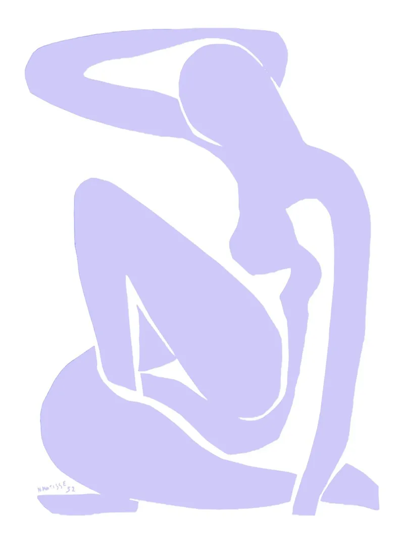Henri Matisse - Blauer Akt IV | Lavendel Ausschnitt Moderne Kunst P Poster mit Kunststoffrahmen von NorwesClub