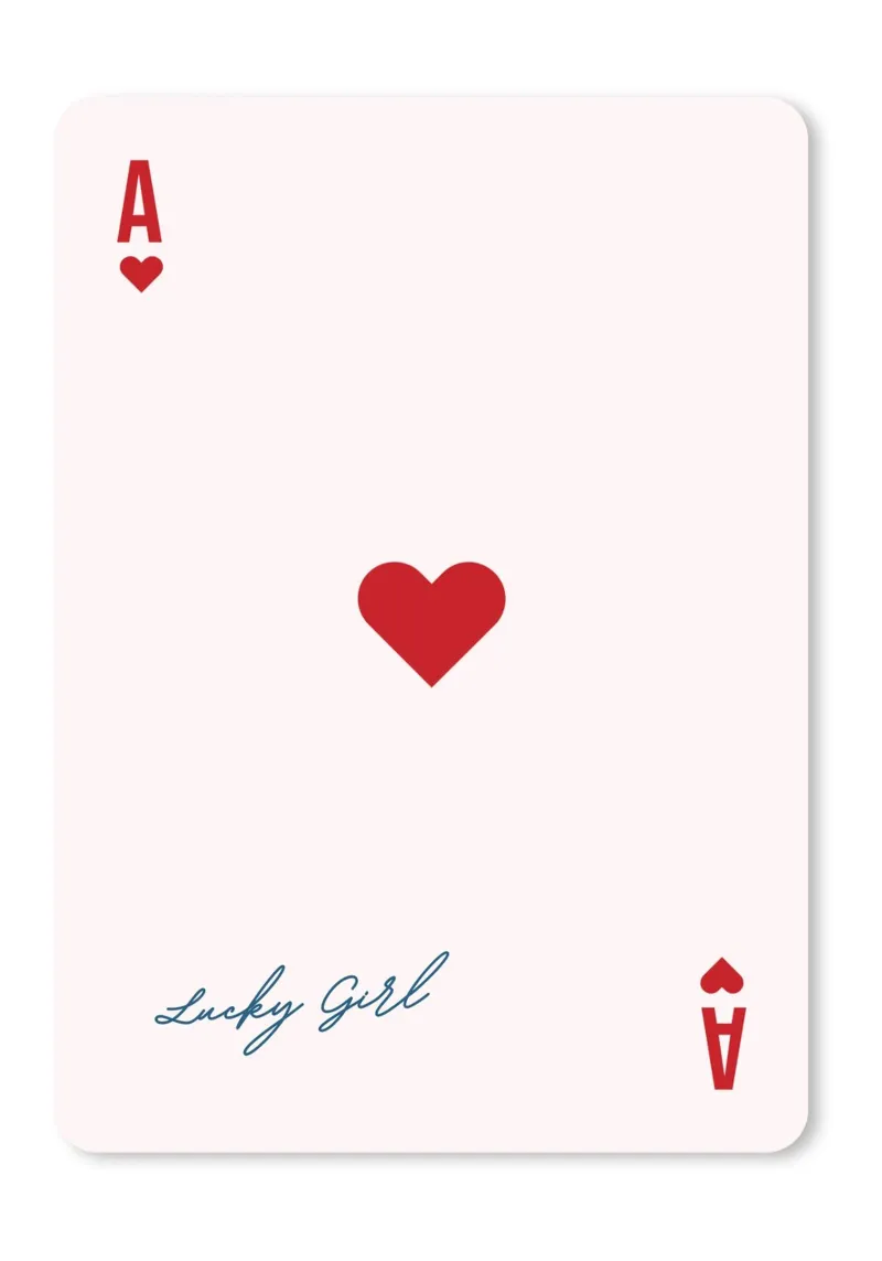 "Ragazza fortunata" Asso di cuori - Stampa di carte dall'estetica minimalista poster da NorwesClub