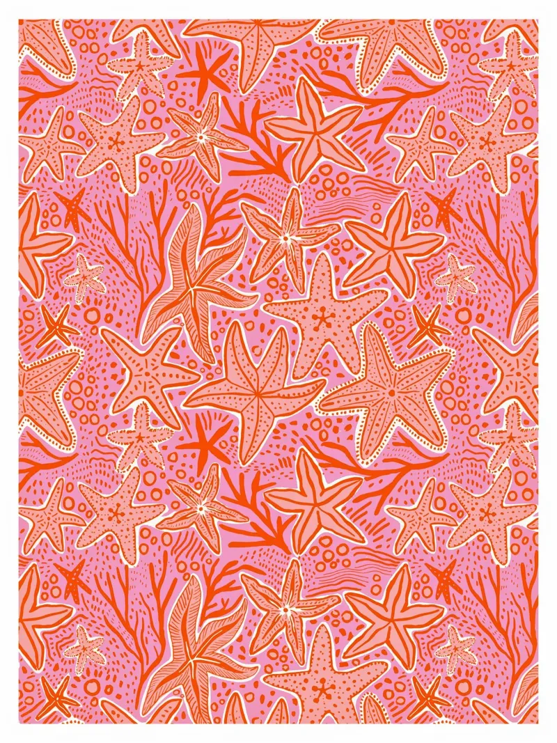 Pink Starfish hahnemühle by dafnedesignstudio