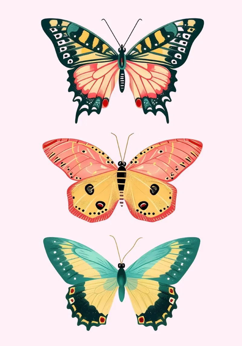 Colección Vibrant Butterfly | Boho Eclectic Insect Art Prin metacrilato de NorwesClub