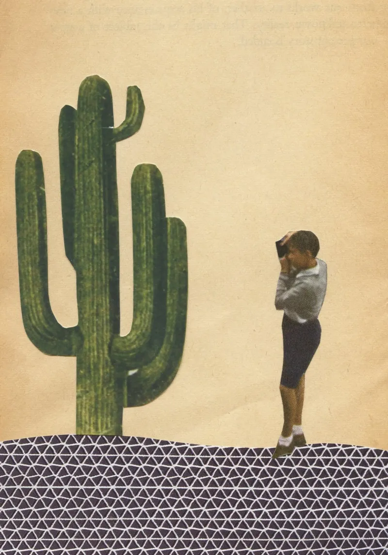 Cactus gigante poster con telaio in plastica da Cassia Beck Collage