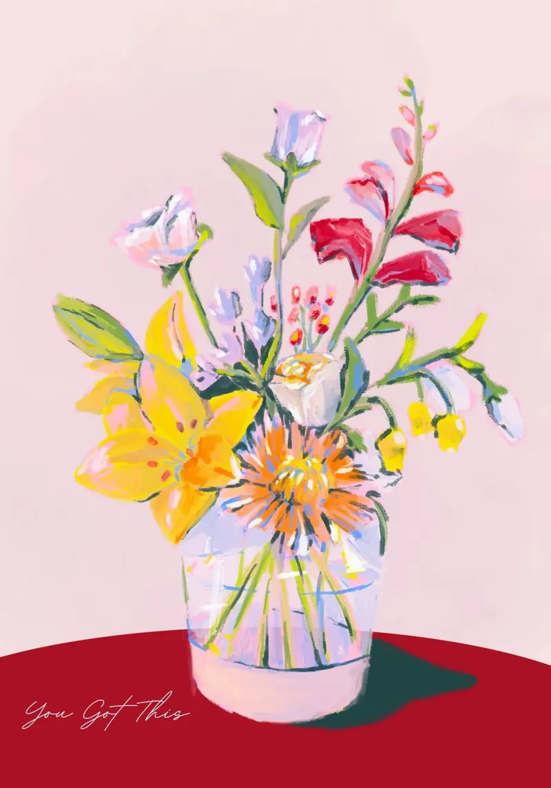 "Levendige Bloemenvaas | Moderne Expressieve Kunst P canvas met Baklijst van NorwesClub