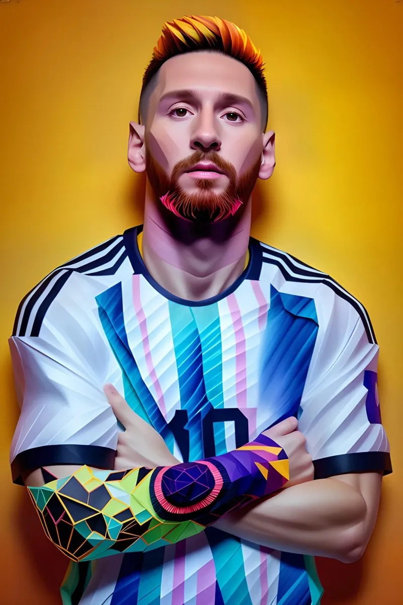 Messi potrait neon wpap pellicola backlit da BONANZA