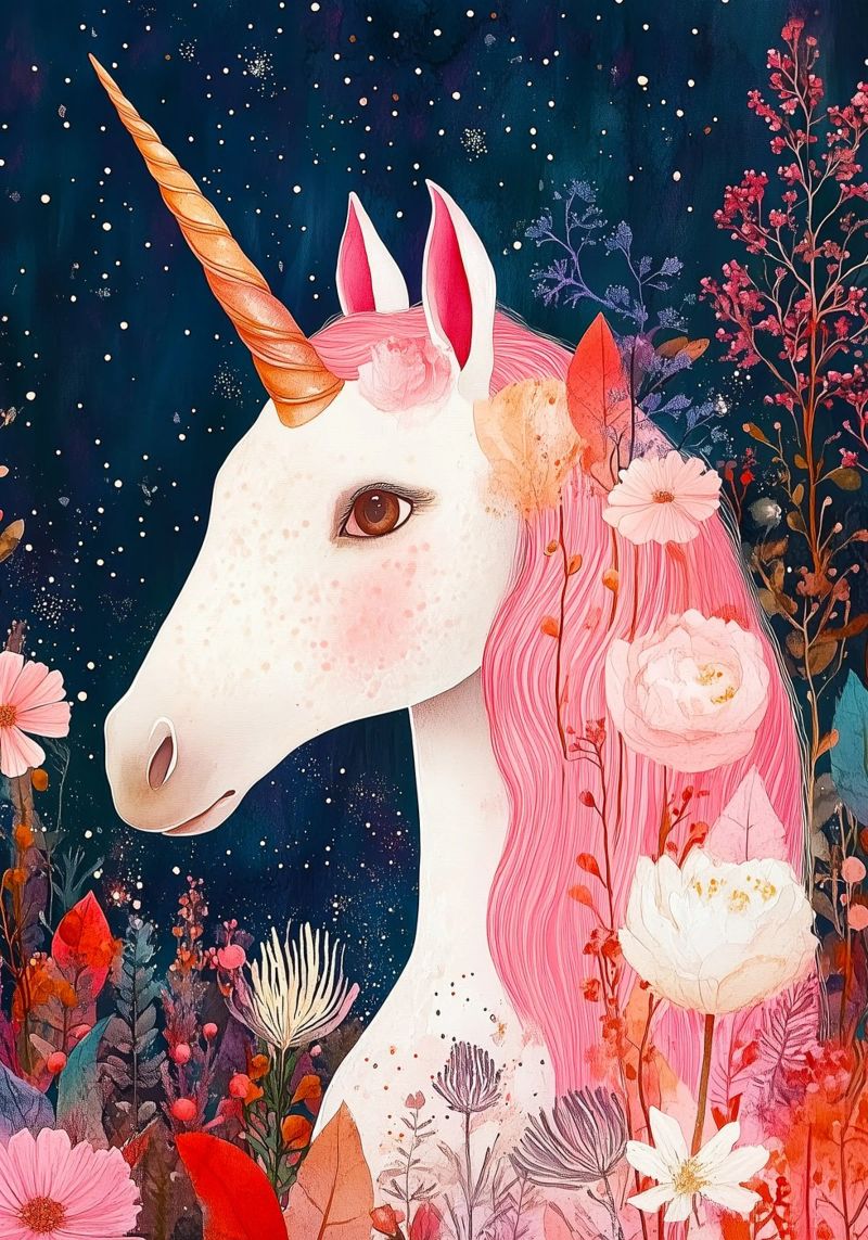 Einhorn Poster von Justyna Jaszke JBJart