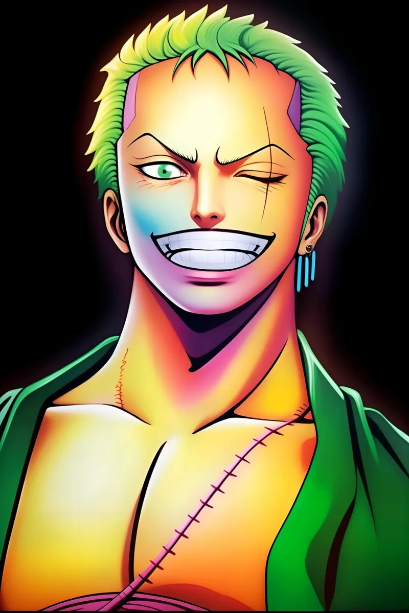 Zoro smile neon art poster da BONANZA