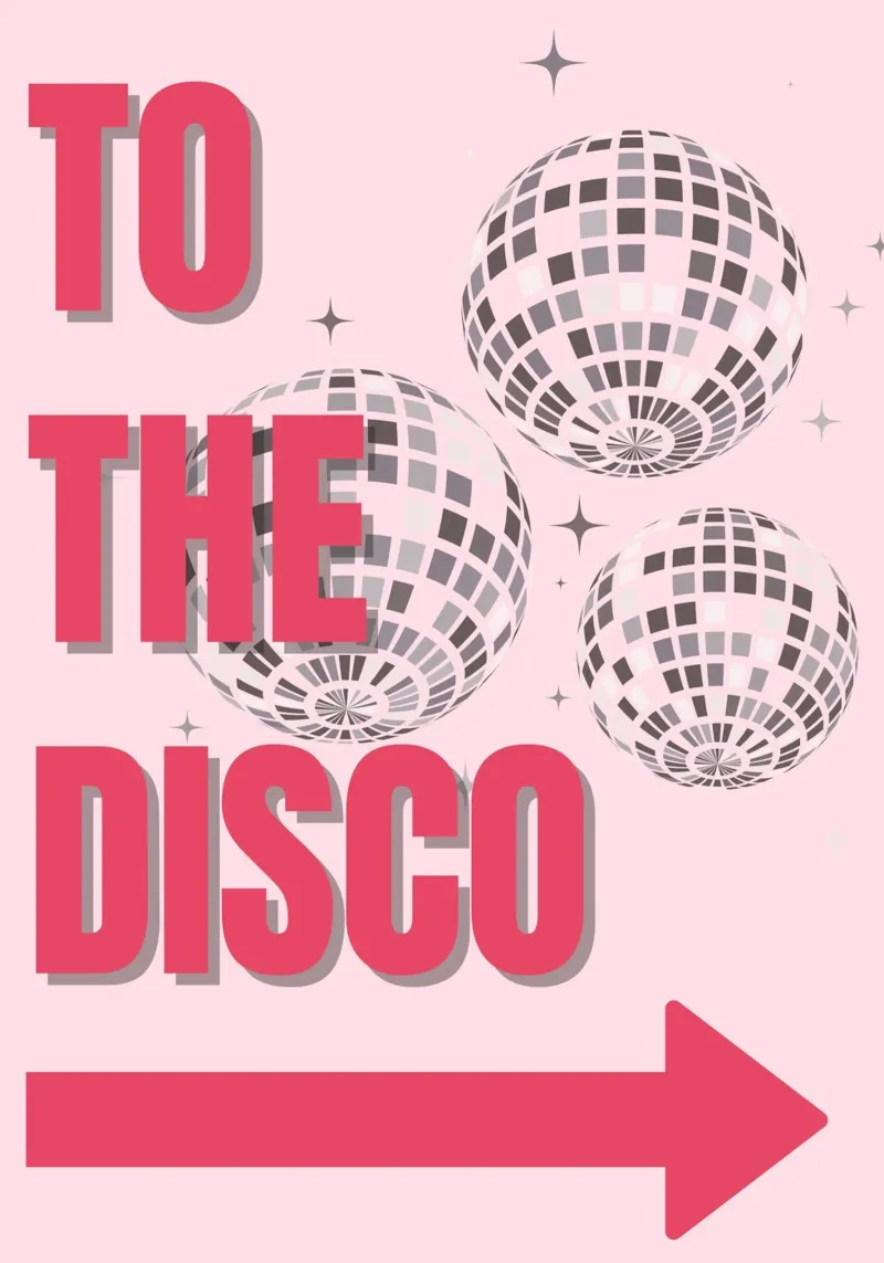 "To The Disco" Rosa Glam Art | Retro Party Estetica Stampa plexiglass da NorwesClub