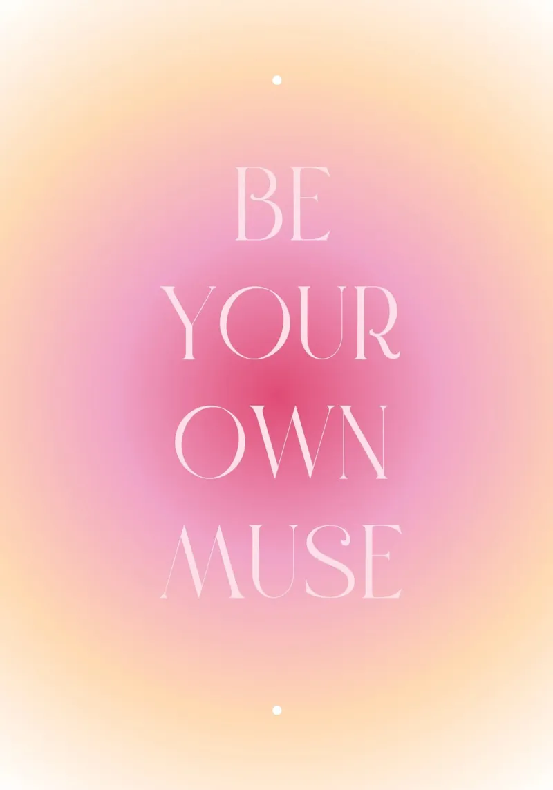"Be Your Own Muse" Aura Gradient | Rosa Arancione Estetica Pri pellicola backlit da NorwesClub
