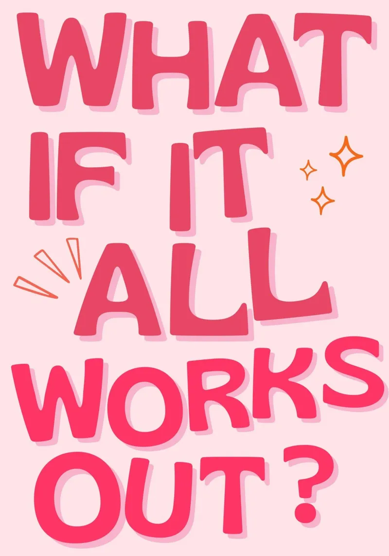 "Was, wenn alles gut geht?" Positives Zitat Rosa Kunst Hahnemühle von NorwesClub