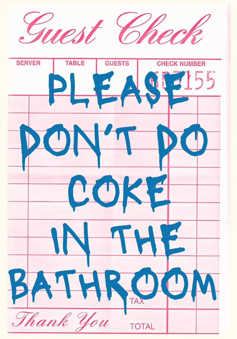 "Please Don't Do Coke" (per favore, non fatevi di Coca) - Arte umoristica per il bagno P pellicola backlit da NorwesClub