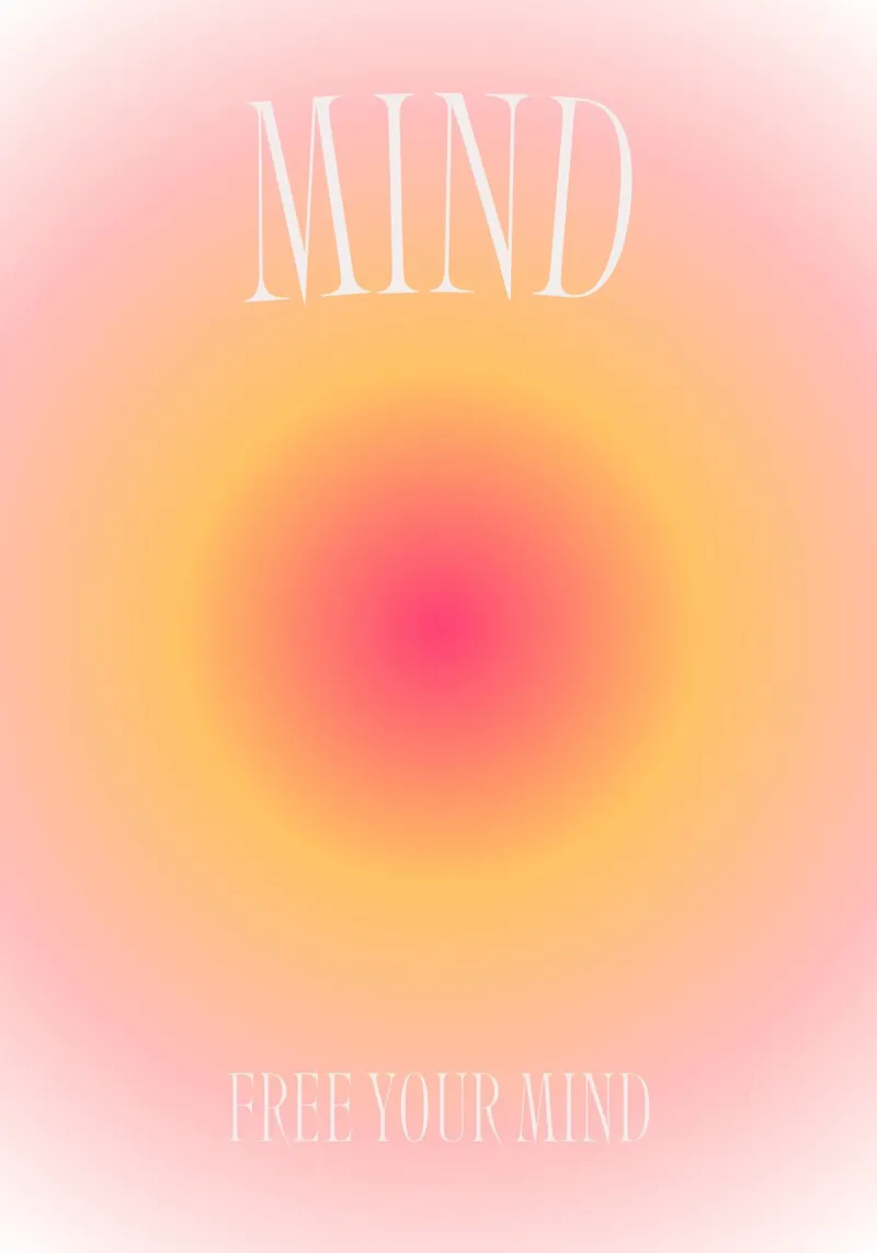 "Libera tu mente" Aura Gradiente | Rosa Naranja Impresión Espiritual metacrilato de NorwesClub