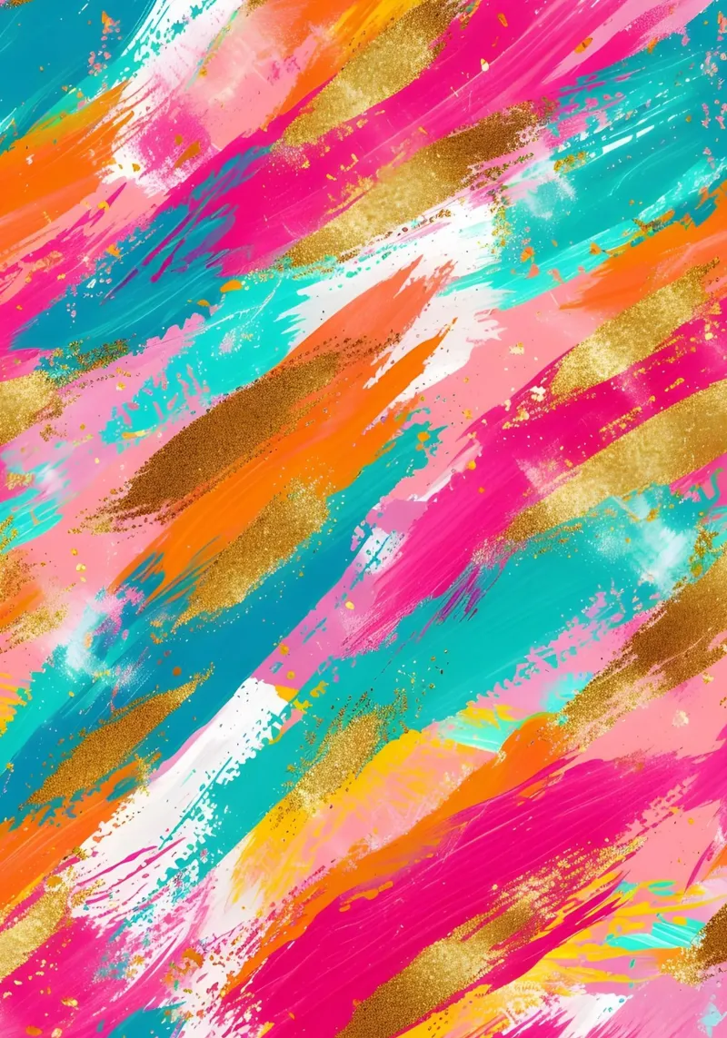 Tratti astratti in oro e neon - Pop Art dalla texture vibrante carta hahnemühle da NorwesClub