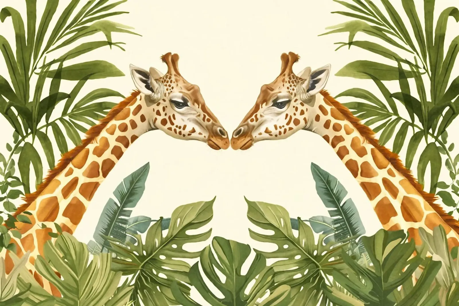 Animali selvatici tropicali Giraffe Paradiso poster con telaio in alluminio da Andrea Haase Modern Home