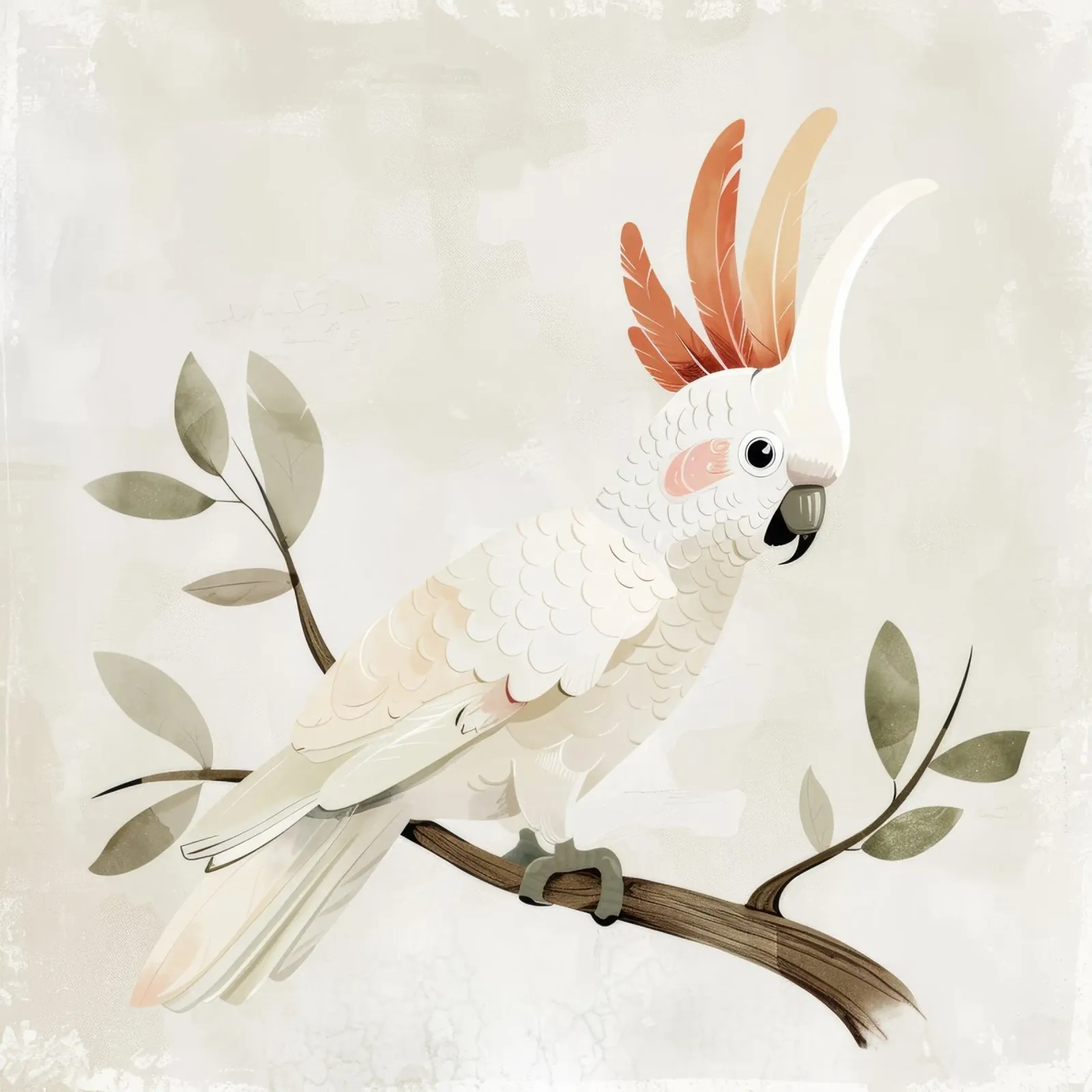 Sereno cacatua bianco su un ramo plexiglass da DesignDoodle