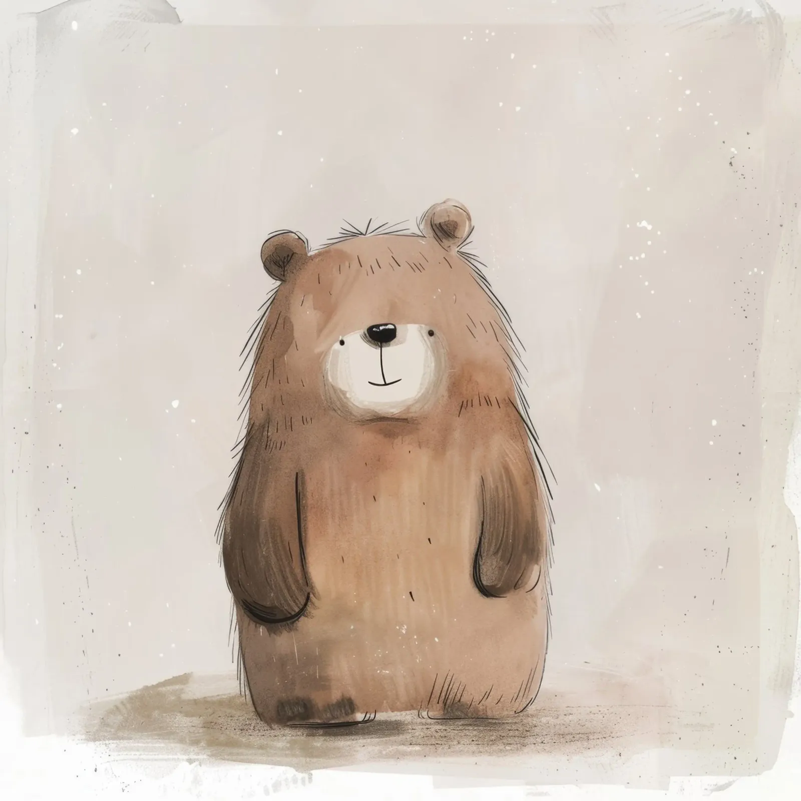Orso bruno giocoso in un acquerello stravagante pellicola backlit da DesignDoodle