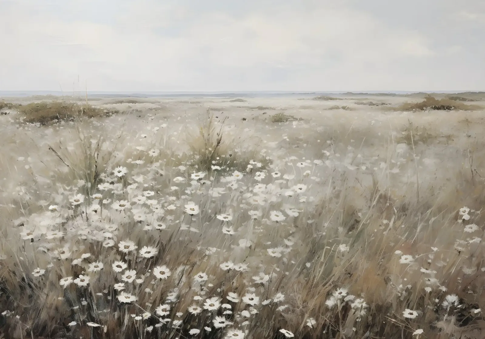 Paesaggio di prato con fiori selvatici e campo sereno impressionista Pri pellicola backlit da NorwesClub
