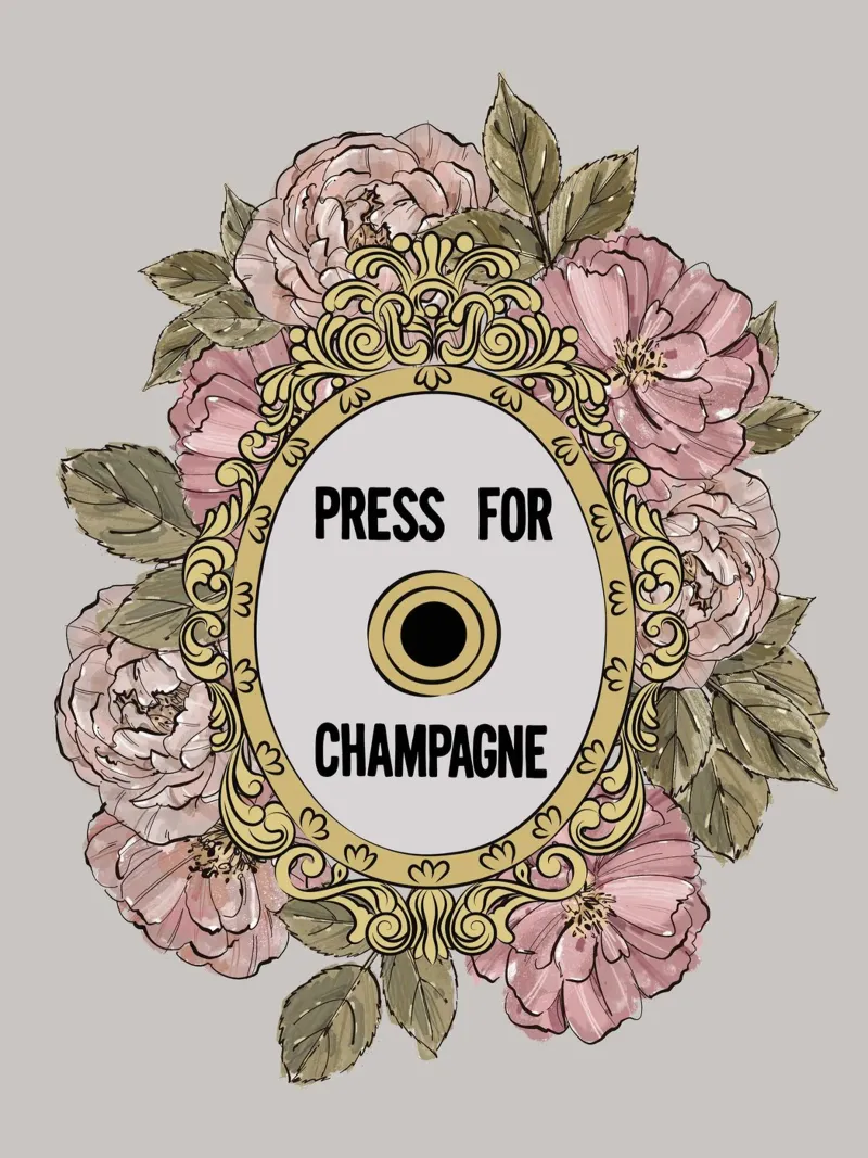 Press for champagne II tela con Cornice a cassetta da Ana Paula Hoppe
