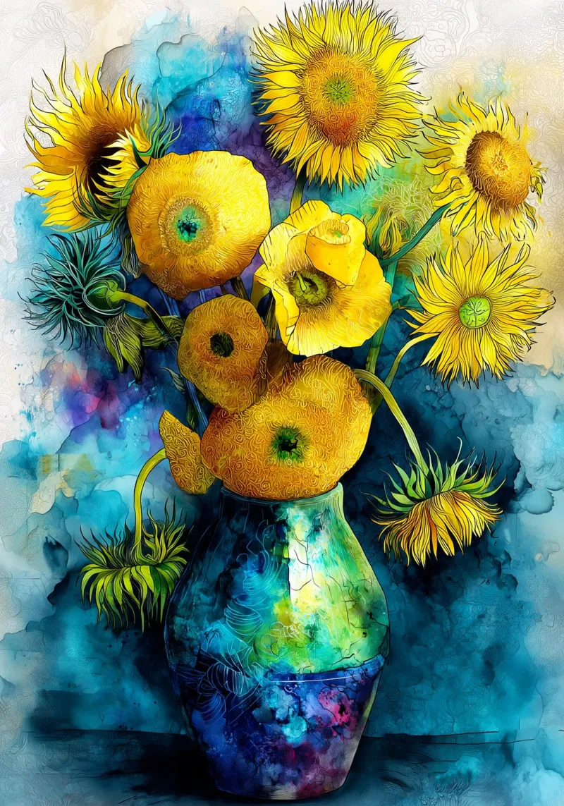 Girasoli pellicola backlit da Justyna Jaszke JBJart