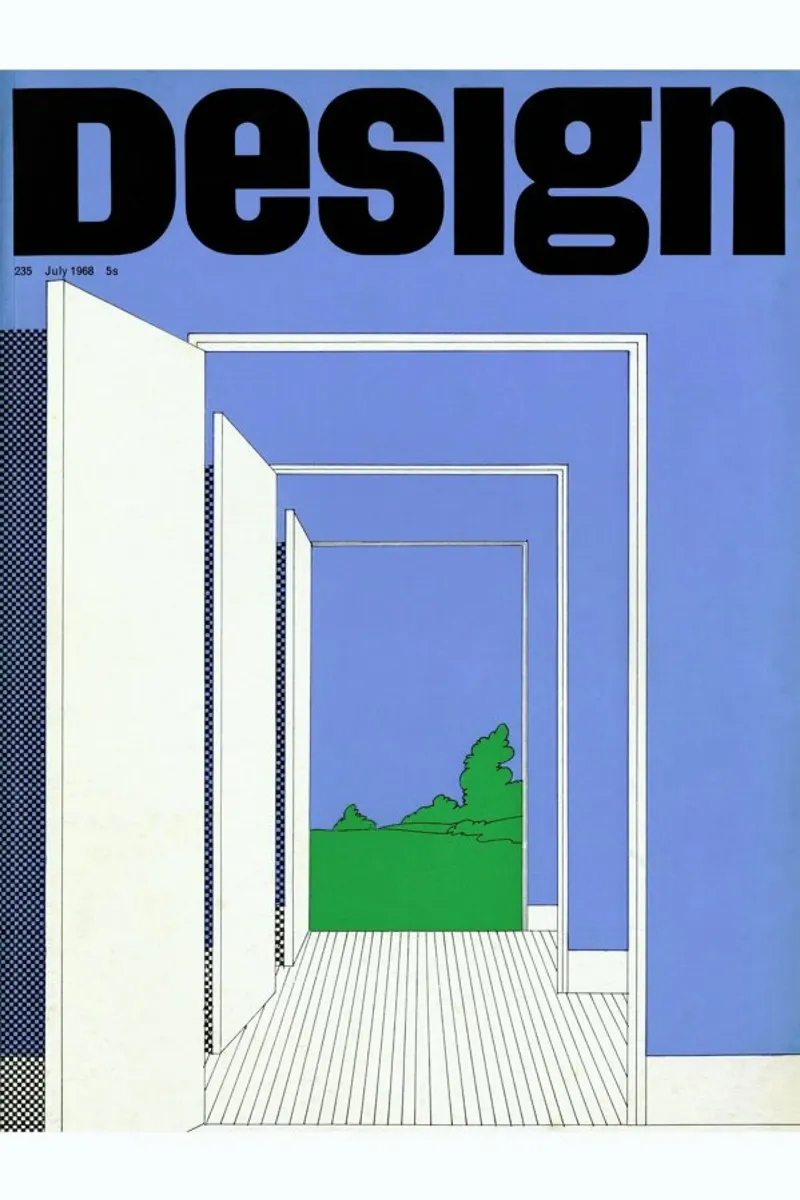 1968 July Design Magazine tela con Cornice a cassetta da Hemingway Design