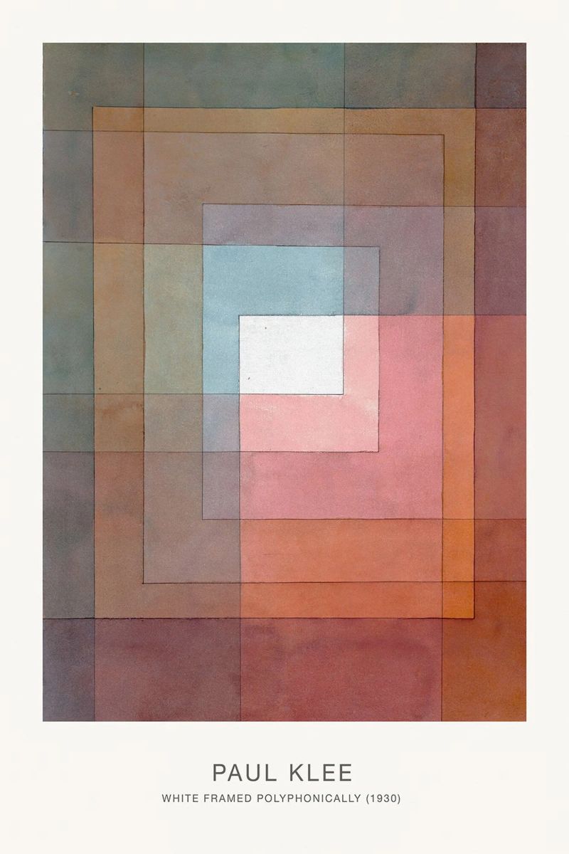 White Framed Polyphonically poster by Alana Gallerie