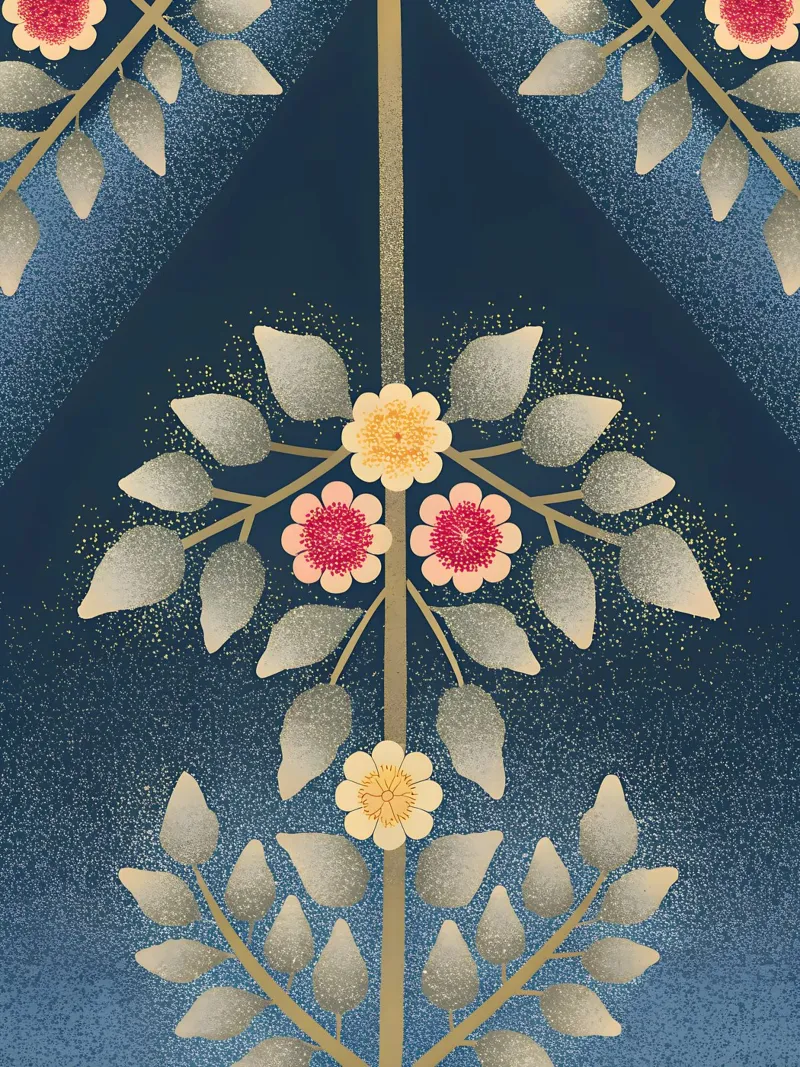 Bloem Pettern canvas met Baklijst van SOUL SHOP