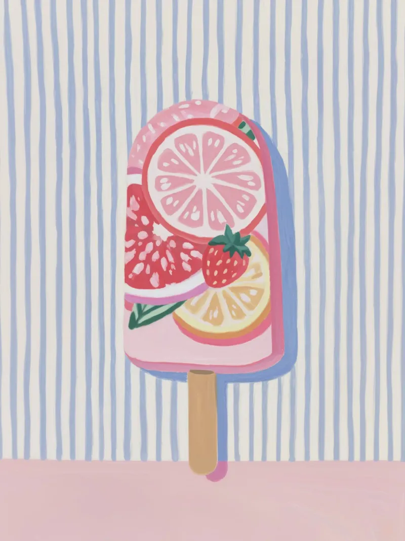 Gelato divertente con la frutta carta hahnemühle da Carinaprint