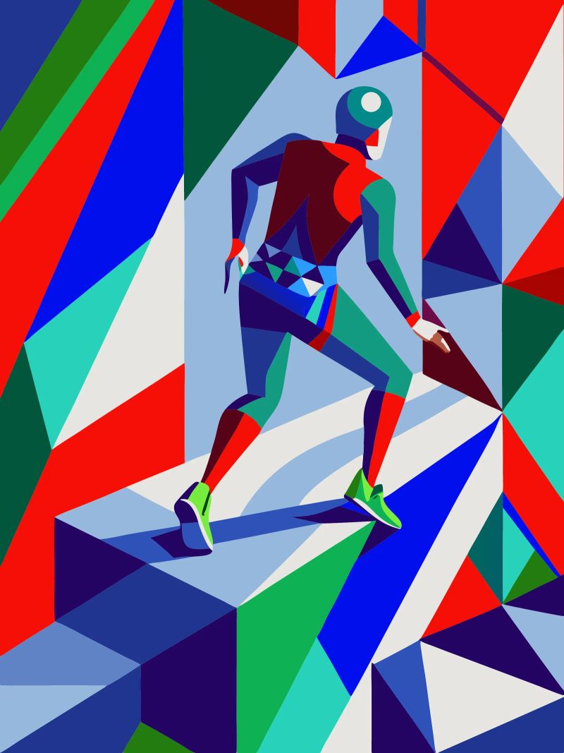 wallclimbing sport vector imagination poster by Faiza