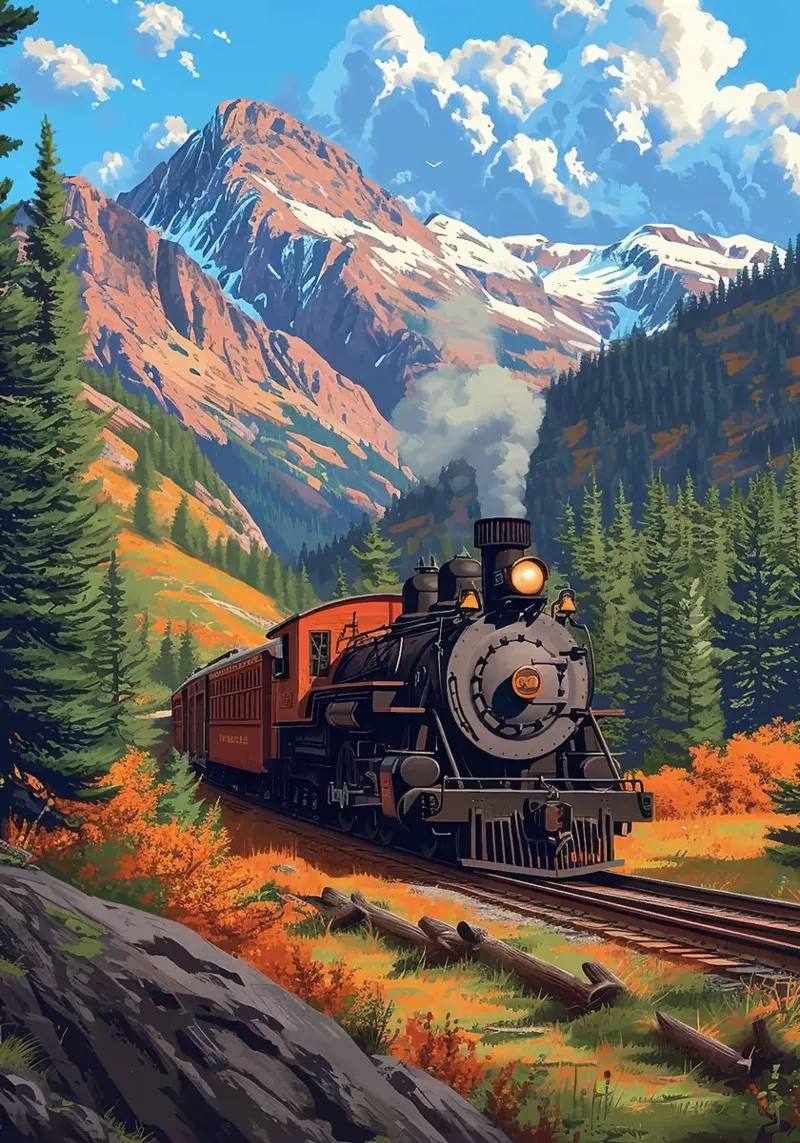 Tren Locomotora Retro metacrilato de Michael Wiese