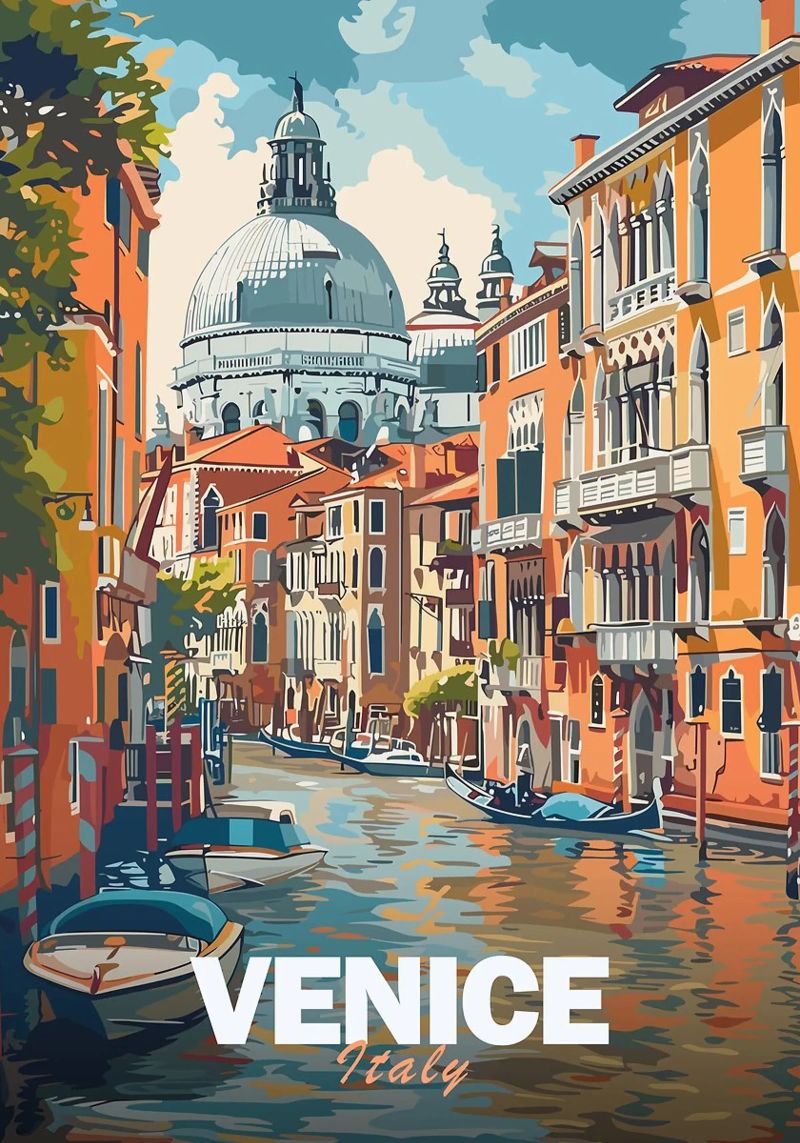 Venedig-Kanal-Szene Poster von Michael Wiese