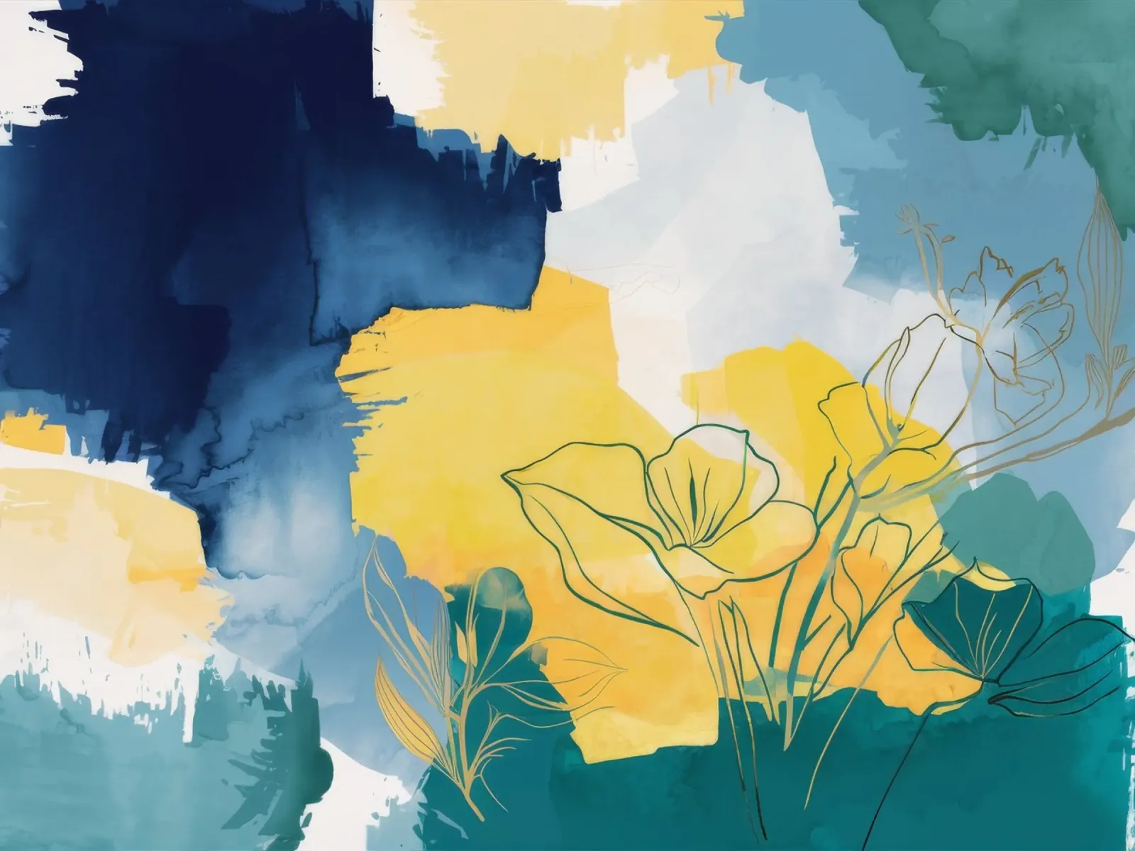 Schets zonsondergang Flora poster van Dream Spectrum