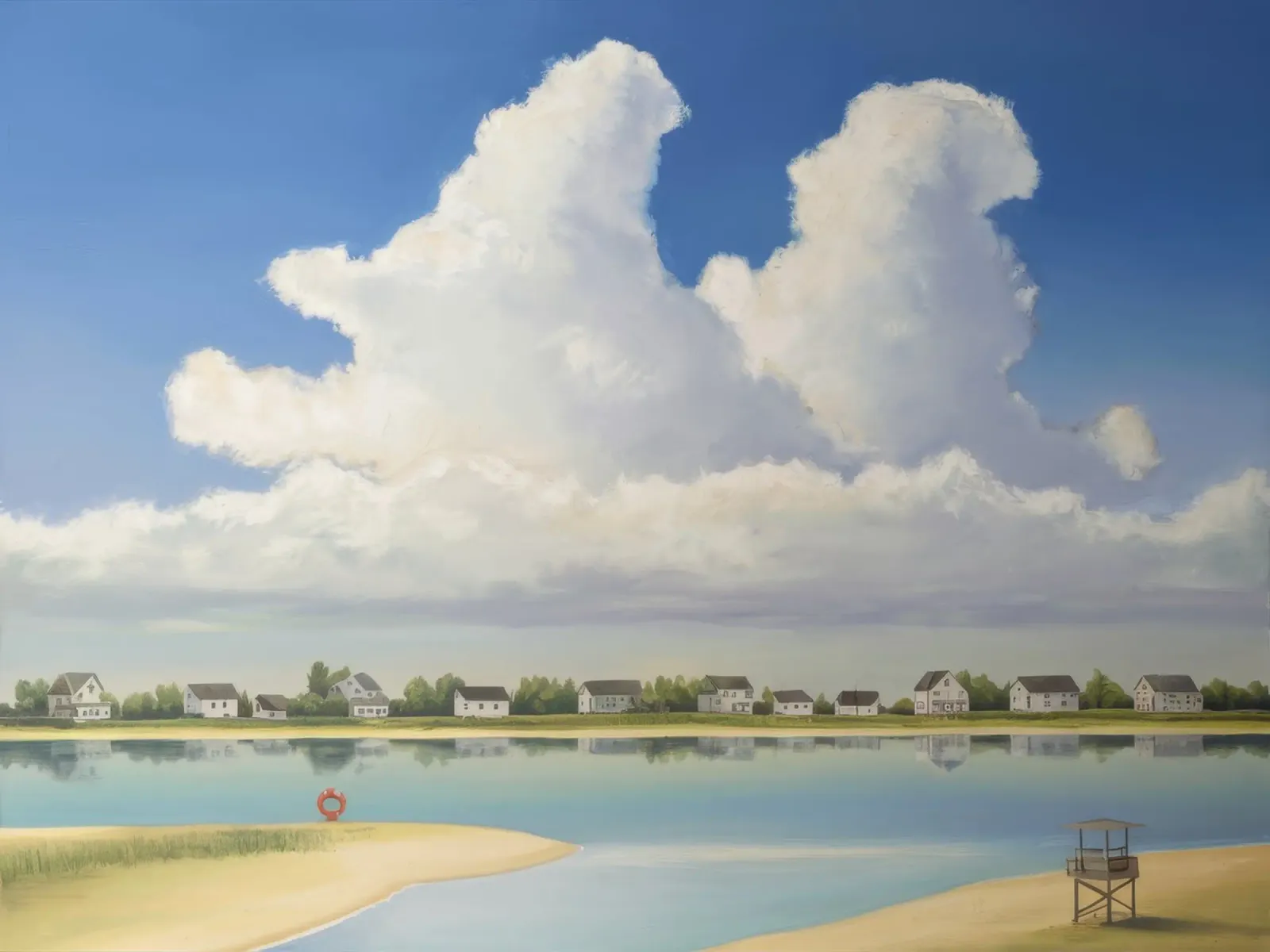 Cloudscape Over Coast canvas with Floater frame by Silk Palette