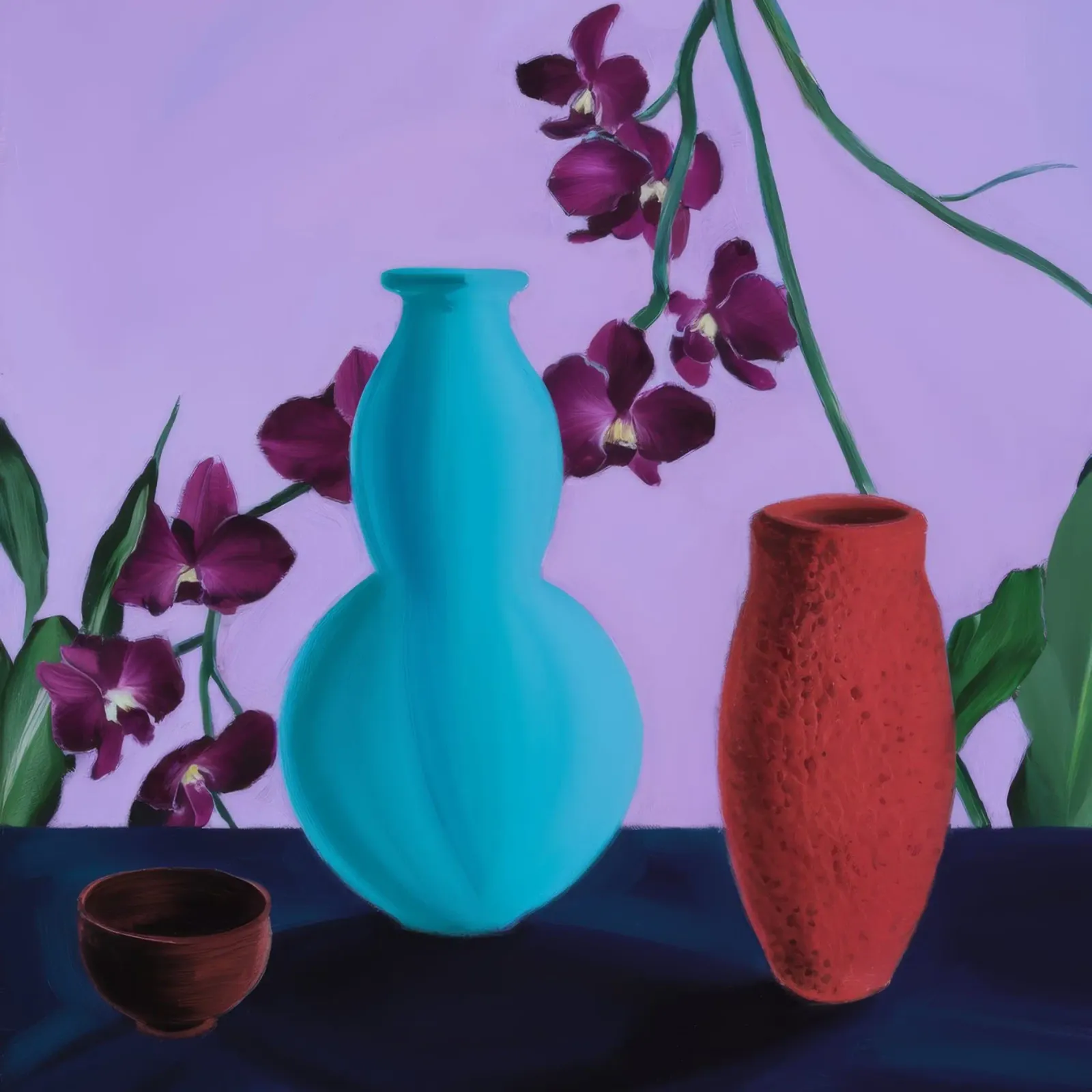 Duo Orchidea Azzurra poster con telaio in legno da Opal Strokes