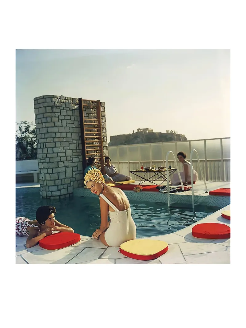 Piscina per feste pellicola backlit da Slim Aarons Vintage