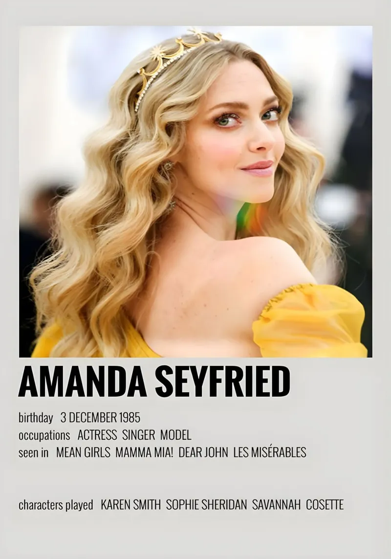 AMANDA SEYFRIED alluminio dibond da MVFminimalist