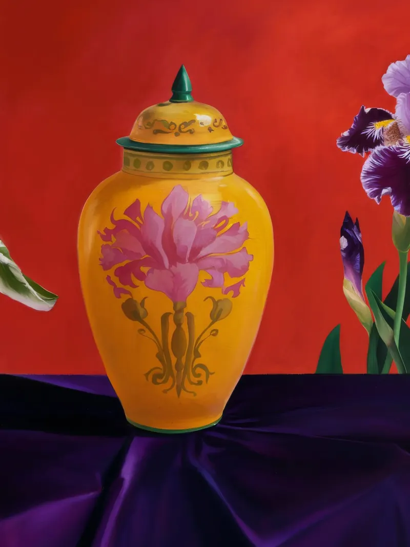 Radiosità floreale dorata poster con telaio in plastica da Opal Strokes