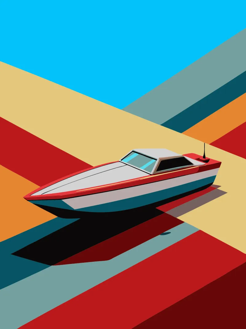 speedboot vector canvas van Elfath