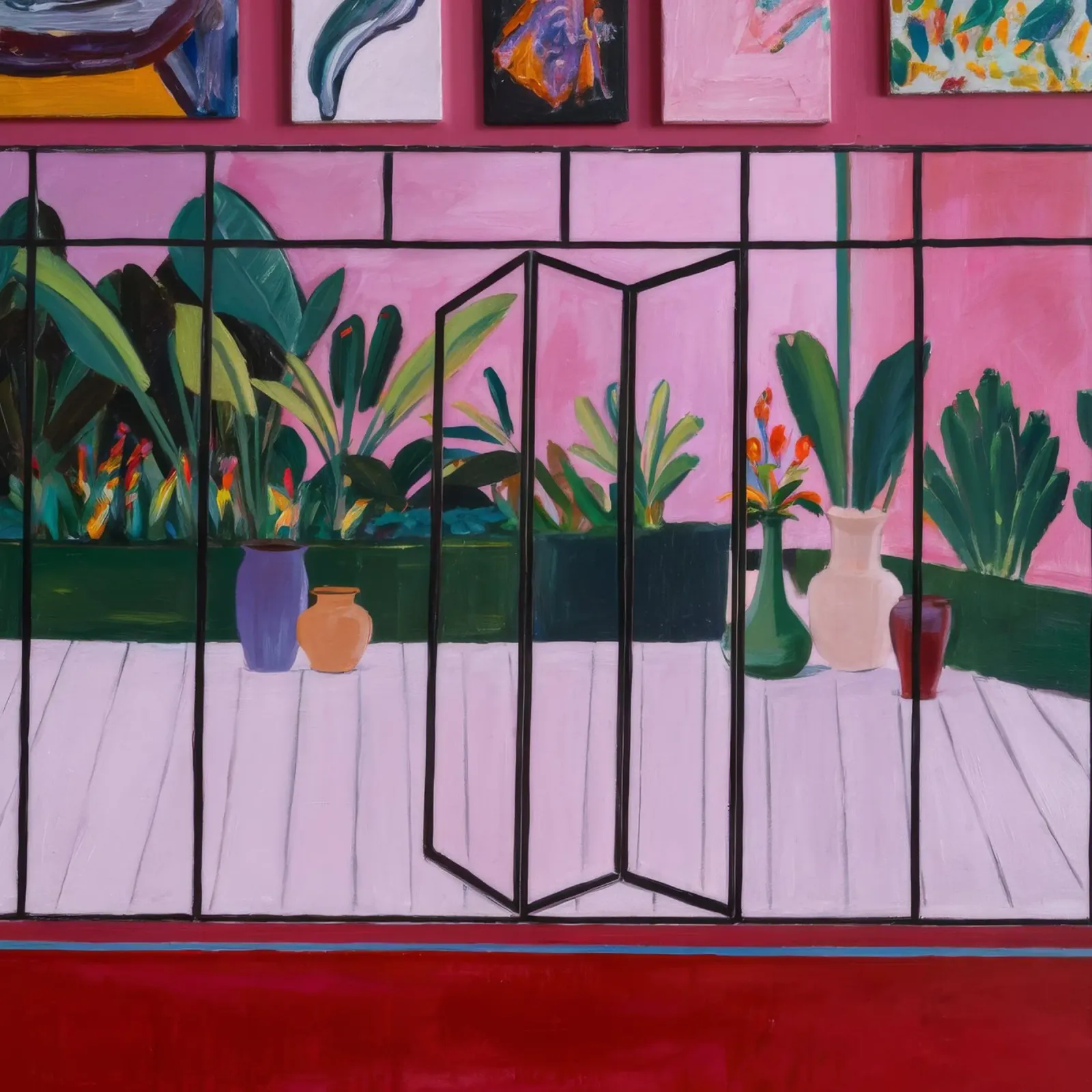 Rozentuin canvas met Baklijst van Opal Strokes