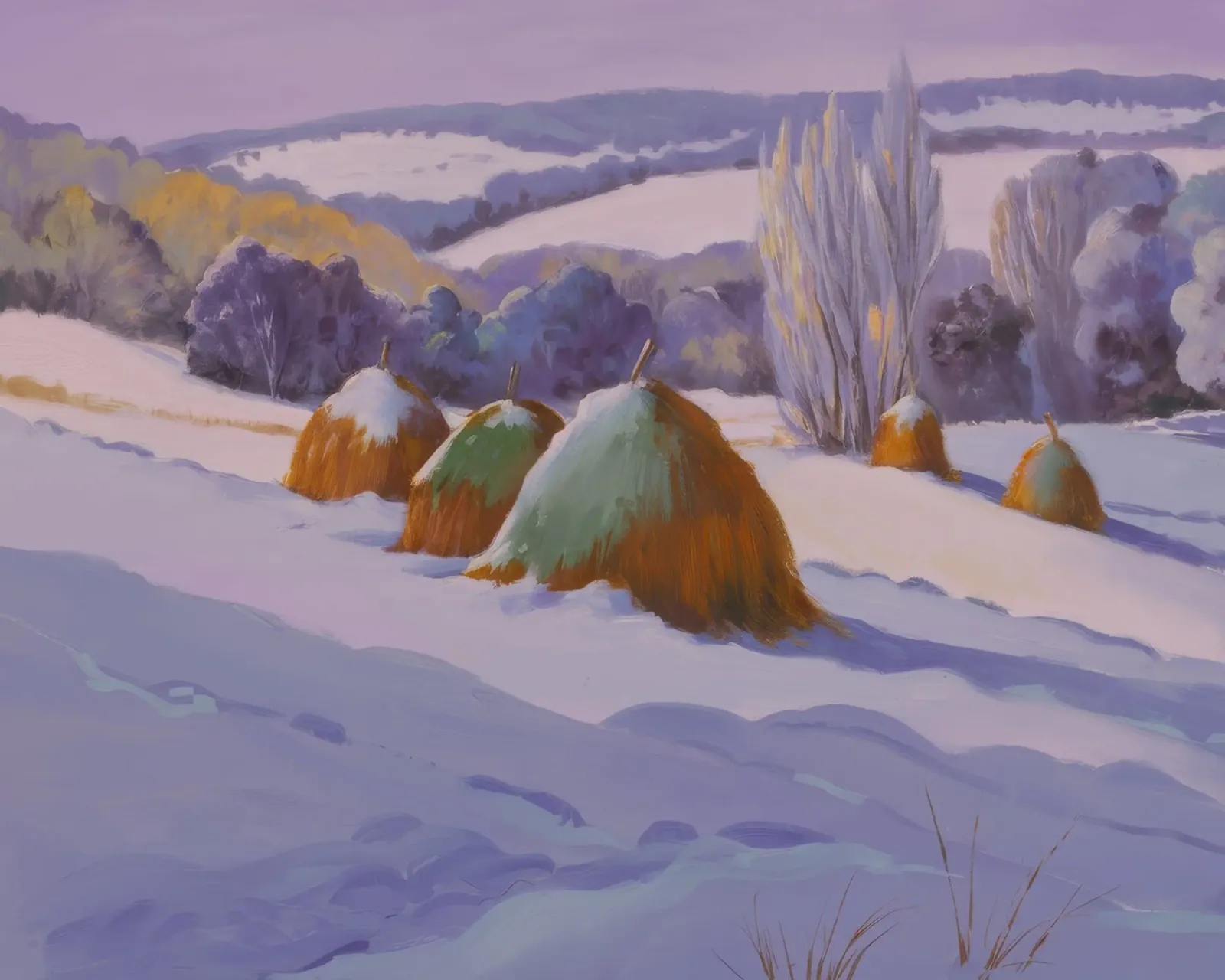 Winter Haystack Duo acrylic glass by Celestial Harmony